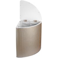 Корзина для белья Geralis Ромб Бежевая темная, кант Хром, угловая арт-RBH-U — фото 2, Корзины для белья