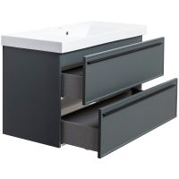 Тумба под раковину La Fenice Elba 100 подвесная Серая матовая арт-FNC-01-ELB-G-100-2 — фото 3, Тумбы под раковину