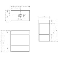 Консоль с раковиной Abber Stein 80 Белая матовая арт-AS2630 — фото 5, Консоли для раковины