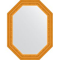 Зеркало Evoform Octagon 64x84 в багетной раме - Сусальное золото 80 мм арт-BY 7135 — фото 1, Зеркала в ванную комнату