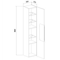 Шкаф пенал Бриклаер Форест 35 подвесной Дуб золотой Белый глянец арт-4627125416712 — фото 5, Пеналы для ванной комнаты