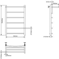 Водяной полотенцесушитель Aquanet Romeo 80x50 с полкой Хром арт-266729 — фото 2, Водяные полотенцесушители