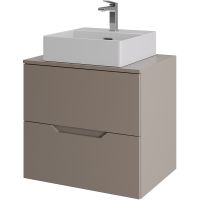 Тумба с раковиной Orange Line 60 подвесная Латте матовый арт-Li-60TuLMDF+B04-405W — фото 1, Тумбы с раковиной