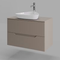 Тумба с раковиной Orange Line 80 подвесная Латте матовый арт-Li-80TuLMDF+B07-500W — фото 2, Тумбы с раковиной