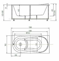 Акриловая ванна Aquatek Афродита 150x70 без гидромассажа без панелей с каркасом (разборный) со слив-переливом арт-AFR150-0000033 — фото 4, Акриловые ванны