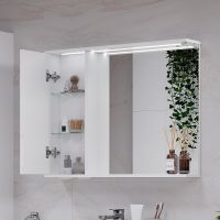 Зеркало со шкафом Volna Joli 80 L с подсветкой Белое арт-zsJOLI80.L-01 — фото 2, Зеркальные шкафы в ванную