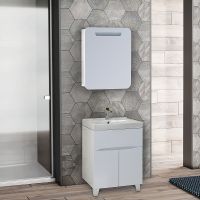 Зеркальный шкаф Onika Неаполь 60.01 R с подсветкой Белый арт-206064 — фото 4, Зеркальные шкафы в ванную