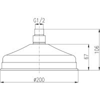Верхний душ Rav Slezak Черный матовый арт-KS0020CMAT — фото 3, Верхние души