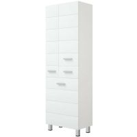 Шкаф пенал Corozo Денвер 60 Z1 с бельевой корзиной Белый арт-SP-00000535 — фото 1, Пеналы для ванной комнаты