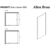 Душевая стенка Allen Brau Priority 90 профиль Хром стекло прозрачное арт-3.31043.00 — фото 12, Боковые стенки