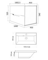 Тумба с раковиной Orange Line 100 подвесная Белая матовая арт-Li-100Tuw+RA100 — фото 14, Тумбы с раковиной
