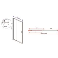 Душевая дверь Vincea Garda 110 профиль Вороненая сталь стекло прозрачное арт-VDS-1G110CLGM — фото 6, Раздвижные душевые двери