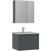 Тумба с раковиной Orka Likya 65 подвесная Антрацит матовый арт-5002493 — фото 2, Тумбы с раковиной