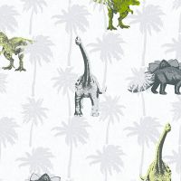 Обои детские AS Creation Little Stars Винил на флизелине (0,53*10,05) Серый/Зеленый, Животные арт-35835-2 — фото 1, Обои для стен