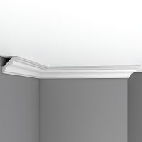 Товар: Карниз Decomaster 2400x50x50 мм арт-DP 205 - фото 1 Карниз Decomaster 2400x50x50 мм арт-DP 205 — фото 1, Карнизы