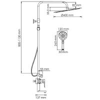 Душевая система WasserKRAFT Хром арт-A166.117.127.010.CH — фото 12, Душевые стойки