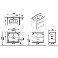Товар: Тумба с раковиной Vitra Root Classic 80 подвесная Темно-синяя матовая арт-68874 - фото 2 Тумба с раковиной Vitra Root Classic 80 подвесная Темно-синяя матовая арт-68874 — фото 2, Тумбы с раковиной