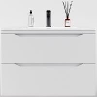 Тумба под раковину Style Line Марелла 80 Люкс Plus подвесная Белый матовый антискрейтч арт-СС-00002410 — фото 1, Тумбы под раковину