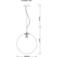 Подвесной светильник Artelamp Volare Прозрачный Античная бронза арт-A1940SP-1AB — фото 3, Подвесные светильники
