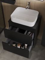 Тумба с раковиной Orange Line 60 подвесная Черная матовая арт-Li-60TubMDF+B05-500W — фото 4, Тумбы с раковиной