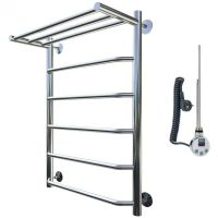 Электрический полотенцесушитель Тругор Браво 1 элТЭН 80x60 с полкой Хром арт-Браво1/элТЭН8060П — фото 1, Электрические полотенцесушители