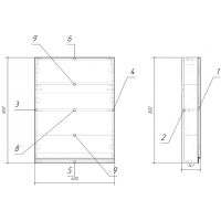 Подвесной шкаф Cersanit Moduo 60 Белый арт-SB-SW-MOD60/Wh — фото 6, Шкафы для ванной