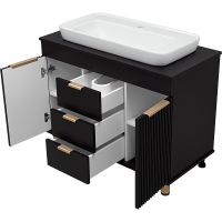 Тумба с раковиной Brevita Enfida 100 Черная матовая арт-УТ000015095 — фото 4, Тумбы с раковиной