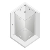 Душевой уголок New Trendy New Soleo Chrome 90х80 профиль Хром стекло прозрачное арт-D-0149A/D-0152A — фото 7, Прямоугольные душевые уголки