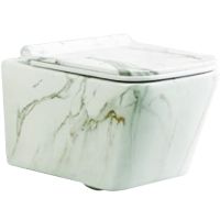 Унитаз SantiLine подвесной Белый мрамор с сиденьем Микролифт арт-SL-5007MRB — фото 1, Подвесные унитазы