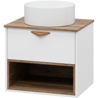 Тумба под раковину Brevita Bergen 60 подвесная Белая матовая Дуб Галифакс олово арт-BER-07060-19-01-1Я — фото 4, Тумбы под раковину