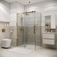 Душевая стенка Grossman Classic 90 профиль Золото сатин стекло прозрачное арт-200.K33.04.90.32.00 — фото 3, Боковые стенки