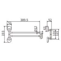 Полотенцедержатель CeramaLux Valencia поворотный Хром арт-73214-2 — фото 2, Полотенцедержатели