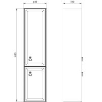 Шкаф пенал ASB-Woodline Риола 40 подвесной Капучино арт-12420 — фото 7, Пеналы для ванной комнаты