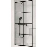 Шторка на ванну Ceruttispa Muza 80x140 9283 профиль Черный стекло прозрачное арт-MUZA F80 — фото 10, Неподвижные шторки для ванной