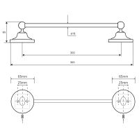 Полотенцедержатель Bemeta Retro chrom Хром арт-144304012 — фото 2, Полотенцедержатели