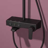 Душевая система Teska Niagara с термостатом Черная арт-NG3580 — фото 2, Душевые стойки