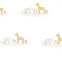 Обои детские Casadeco Rose Nino Винил на флизелине (0,53*10,05) Белый/Серый/Бежевый, Животные арт-85531125 — фото 1, Обои для стен