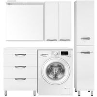 Тумба под раковину Style Line Жасмин 120 с 3 ящиками Белая арт-ЛС-00000644 — фото 1, Тумбы под раковину