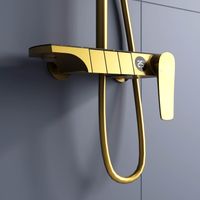 Душевая стойка RGW SP-33-G Золото Головной душ/Смеситель (Ручной душ.Шланг 1,5 м.) арт-51140133-06 — фото 6, Душевые стойки