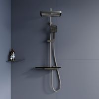Душевая стойка RGW SP-34-Gr Серый Головной душ/Термостат (Ручной душ.Шланг 1,5 м.) арт-51140134-11 — фото 2, Душевые стойки