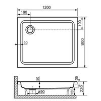 Душевой поддон прямоугольный RGW STYLE 80x120, белый, арт-16180282-11 — фото 8, Акриловые душевые поддоны