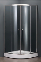 Душевой уголок  90*90*185 TN-207-J Полукруг/Хром/fabric/5 мм арт-28912799-101 — фото 1, Душевые уголки четверть круга