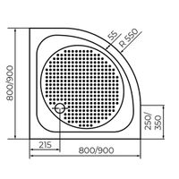 Душевой поддон INRAIN DX-8080R  Полукруг 80*80(+ сифон, стеллаж) арт-IN884081-41 — фото 3, Акриловые душевые поддоны