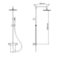 Душевая стойка RGW SP-21 Хром 120*26 Головной душ/Термостат (ручной душ) арт-21140121-01 — фото 7, Душевые стойки