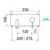 Смеситель встраеваемый с изливом RGW SP-45-10 B 230*100 мм/черный арт-21140545-04 — фото 2, Смесители для раковины
