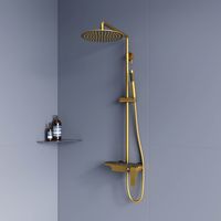 Душевая стойка RGW SP-33-G Золото Головной душ/Смеситель (Ручной душ.Шланг 1,5 м.) арт-51140133-06 — фото 1, Душевые стойки