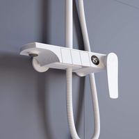 Душевая стойка RGW SP-33-W Белая Головной душ/Смеситель (Ручной душ.Шланг 1,5 м.) арт-51140133-03 — фото 3, Душевые стойки