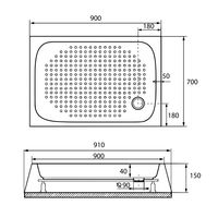 Душевой поддон INRAIN DX-7090  Прямоугольный 70*90(+ сифон, стеллаж) арт-IN972081-21 — фото 3, Акриловые душевые поддоны