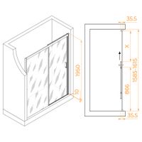 Душевая дверь 160*195 RGW PA-017 Хром/Матовое/6 мм (Easy) арт-350801716-21 — фото 5, Раздвижные душевые двери