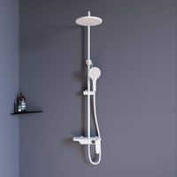 Душевая стойка RGW SP-33-W Белая Головной душ/Смеситель (Ручной душ.Шланг 1,5 м.) арт-51140133-03 — фото 2, Душевые стойки